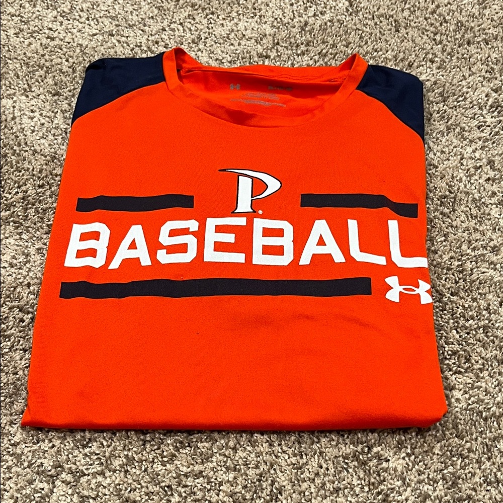 Under Armour Pepperdine Baseball Dri-fit Tee - Orange and Navy XL
